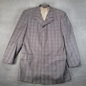 Caravelli Fusion Harvey Mens 38R Sport Coat Blazer Tan Plaid 4 Button
